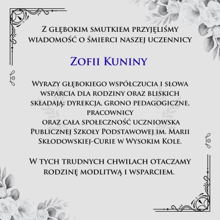 Z głębokim żalem ...