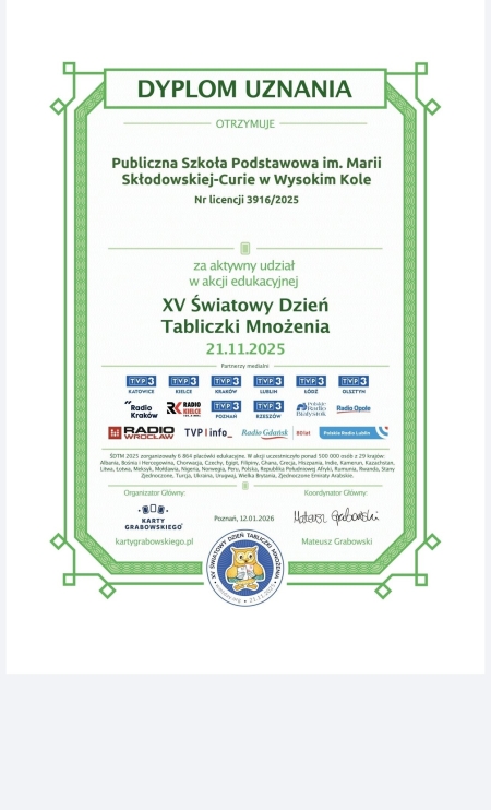 Światowy Dzień Tabliczki Mnożenia